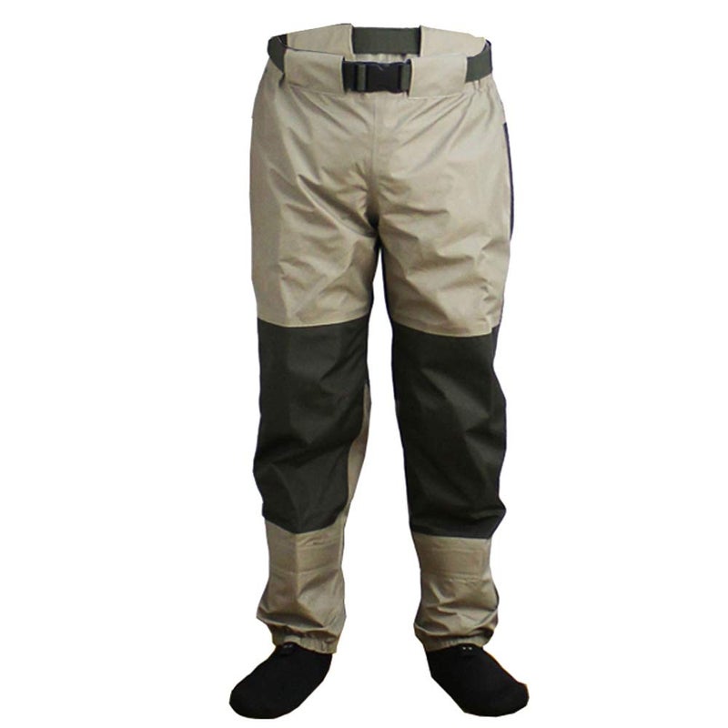 Kylebooker Breathable Stockingfoot Waist High Pant Waders KB003 Khaki (XL) - Image 1